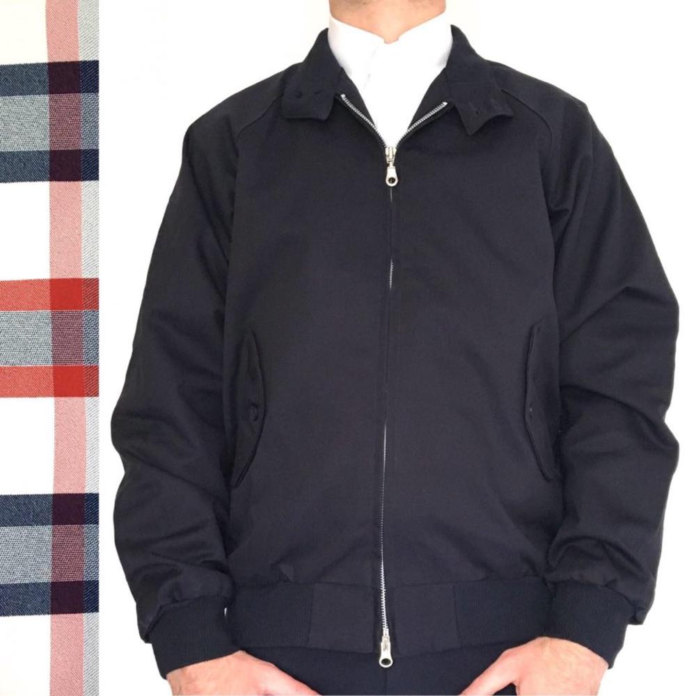 Real Hoxton London Raglan Sleeve Harrington Jacket Navy Adaptor Clothing